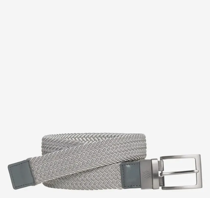 JohnstonandMurphy Belts Reversible StretchWoven Belt Graywhite 8211 Men