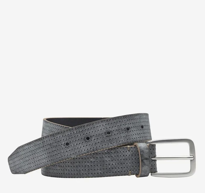 JohnstonandMurphy Belts Washed Basketweave Embossed Belt Black 8211 Men