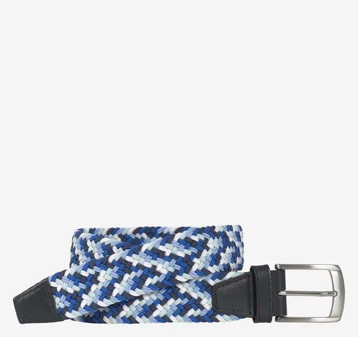 JohnstonandMurphy Belts Woven StretchKnit Belt Blue Multi 8211 Men