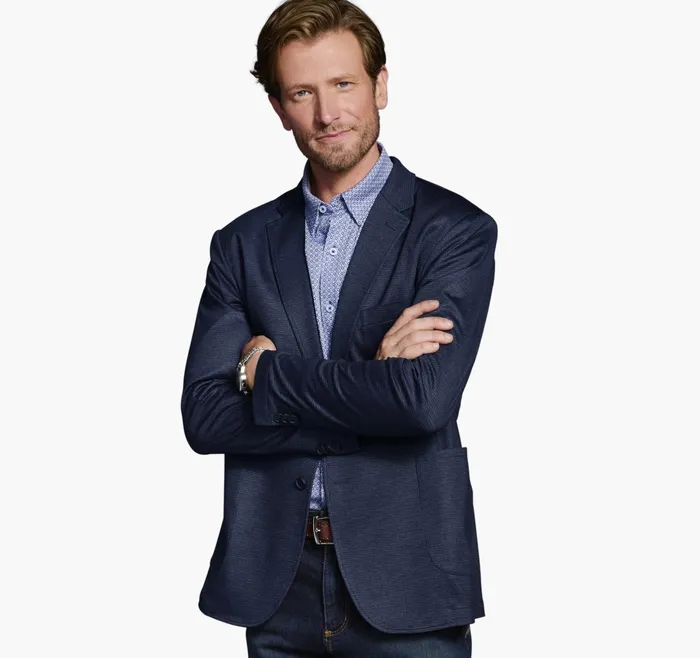JohnstonandMurphy Blazers Xc Flex Knit Blazer Navy Micro Houndstooth 8211 Men JohnstonandMurphy Blazers Xc Flex Knit Blazer Navy Micro Houndstooth 8211 Men