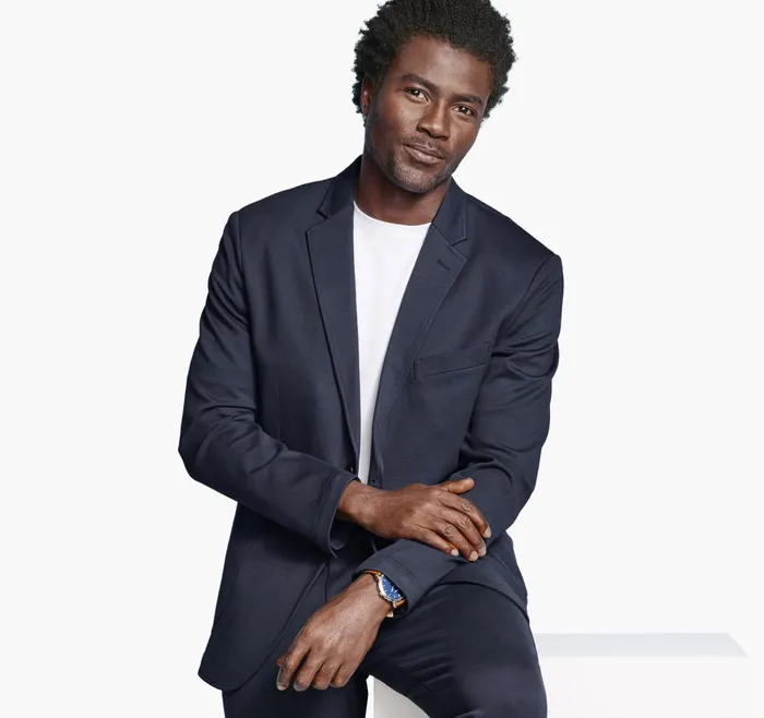 JohnstonandMurphy Blazers Xc Flex Knit Blazer Navy Solid 8211 Men