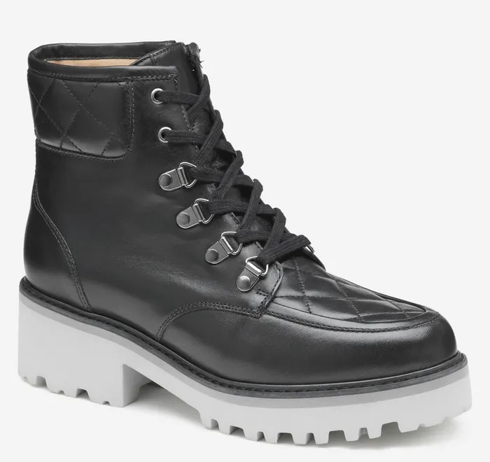 JohnstonandMurphy Boots and Booties Emmalynn Quilted Hiker Boot Black Glove Leather 8211 Women JohnstonandMurphy Boots and Booties Emmalynn Quilted Hiker Boot Black Glove Leather 8211 Women