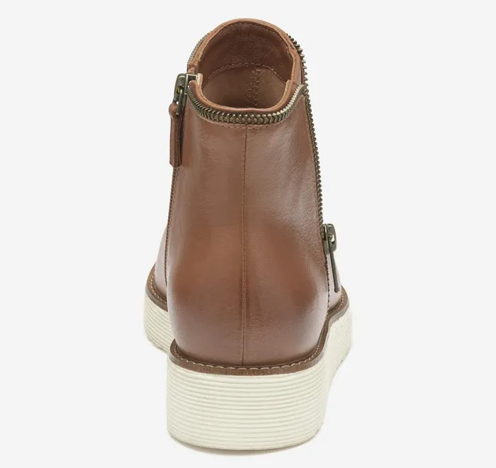 JohnstonandMurphy Boots and Booties Mitzi Zipper Bootie Cognac Calfskin 8211 Women JohnstonandMurphy Boots and Booties Mitzi Zipper Bootie Cognac Calfskin 8211 Women