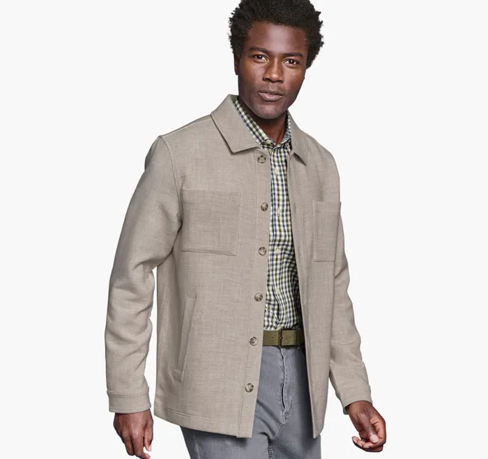JohnstonandMurphy Coats Jackets and Vests Heathered Shirt Jacket Tan 8211 Men JohnstonandMurphy Coats Jackets and Vests Heathered Shirt Jacket Tan 8211 Men