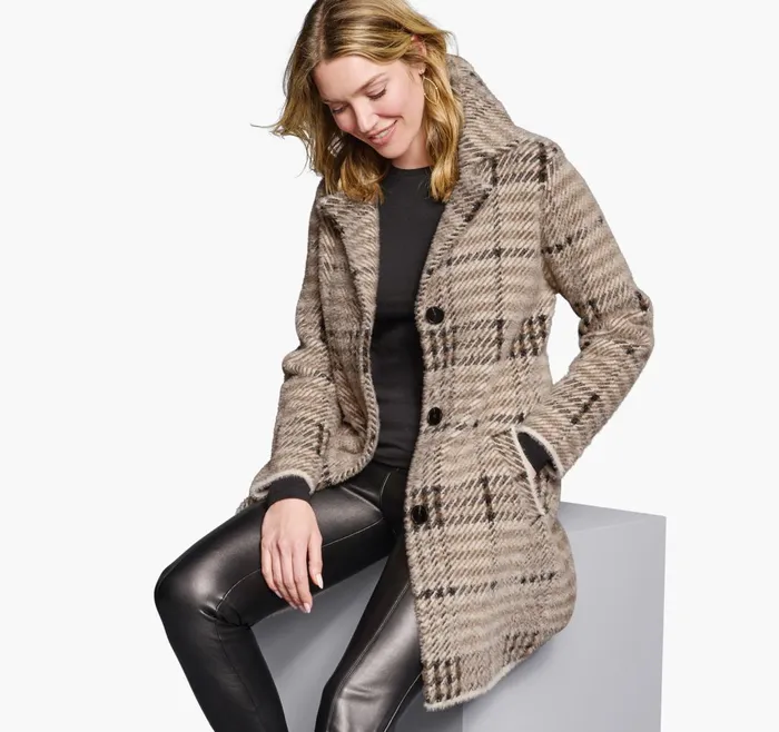 JohnstonandMurphy Coats Jackets and Vests Plaid Coatigan Brownblack 8211 Women JohnstonandMurphy Coats Jackets and Vests Plaid Coatigan Brownblack 8211 Women