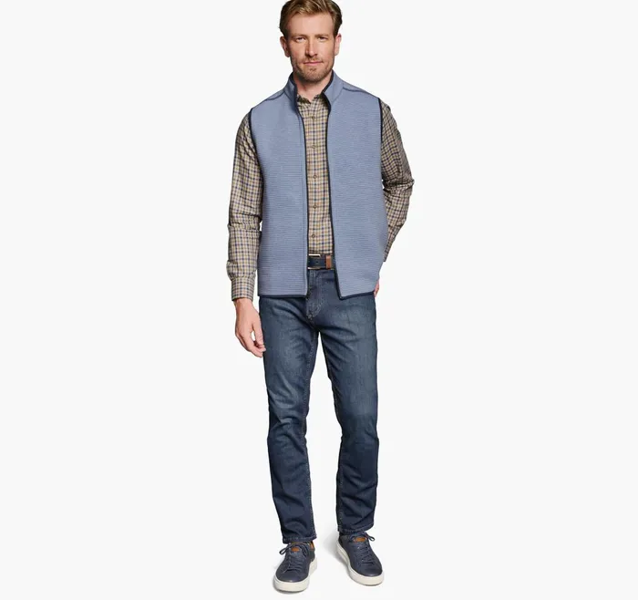 JohnstonandMurphy Coats Jackets and Vests Reversible Channel Quilted Vest Light Blue Heathernavy 8211 Men JohnstonandMurphy Coats Jackets and Vests Reversible Channel Quilted Vest Light Blue Heathernavy 8211 Men