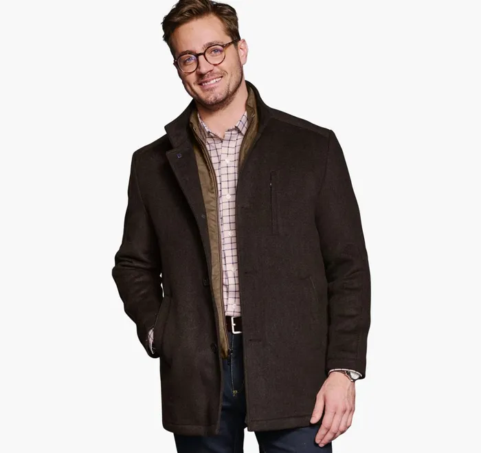 JohnstonandMurphy Coats Jackets and Vests Upton Car Coat Brown Twill 8211 Men JohnstonandMurphy Coats Jackets and Vests Upton Car Coat Brown Twill 8211 Men