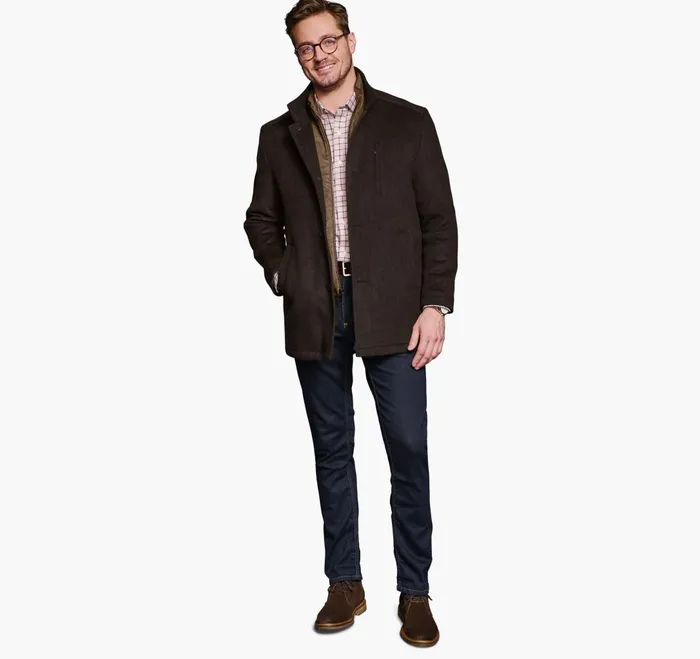JohnstonandMurphy Coats Jackets and Vests Upton Car Coat Brown Twill 8211 Men JohnstonandMurphy Coats Jackets and Vests Upton Car Coat Brown Twill 8211 Men