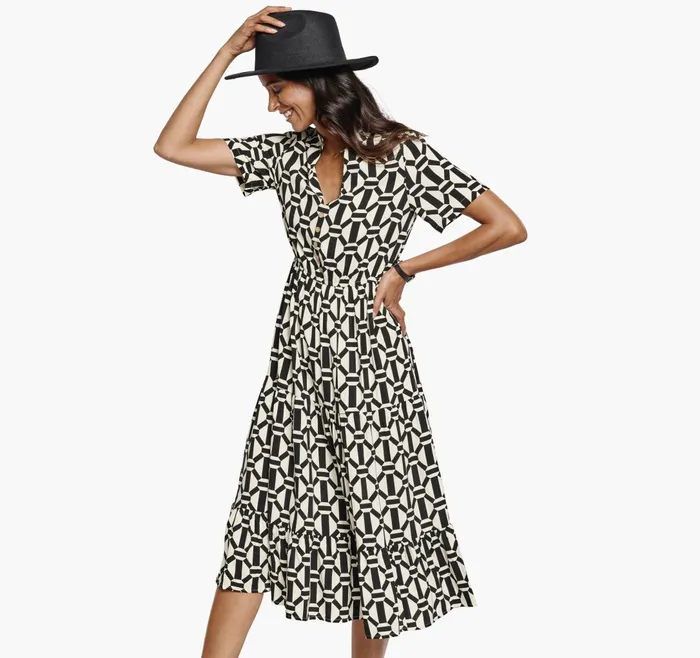 JohnstonandMurphy Dresses and Jumpsuits Geo Print Dress Whiteblack 8211 Women JohnstonandMurphy Dresses and Jumpsuits Geo Print Dress Whiteblack 8211 Women