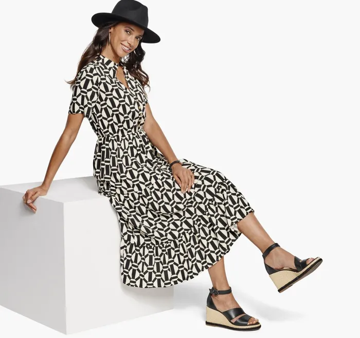 JohnstonandMurphy Dresses and Jumpsuits Geo Print Dress Whiteblack 8211 Women JohnstonandMurphy Dresses and Jumpsuits Geo Print Dress Whiteblack 8211 Women