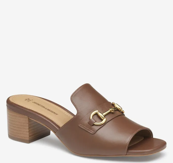 JohnstonandMurphy Heels and Platform Wedges Edith Bit Slide Cognac Glove Leather 8211 Women JohnstonandMurphy Heels and Platform Wedges Edith Bit Slide Cognac Glove Leather 8211 Women