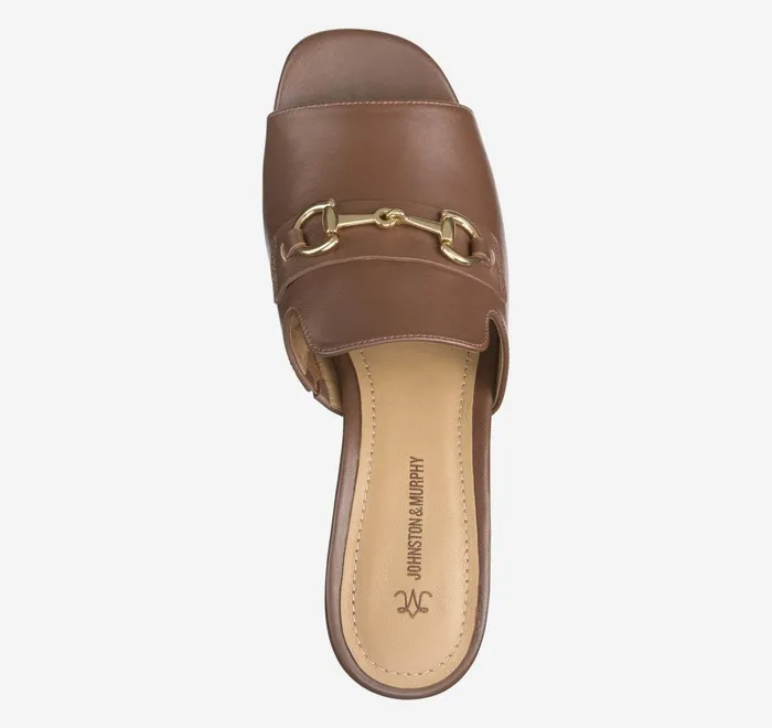 JohnstonandMurphy Heels and Platform Wedges Edith Bit Slide Cognac Glove Leather 8211 Women JohnstonandMurphy Heels and Platform Wedges Edith Bit Slide Cognac Glove Leather 8211 Women