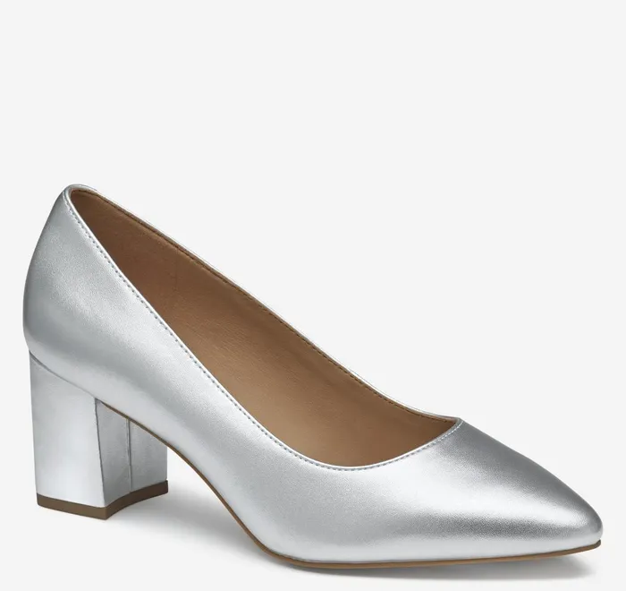 JohnstonandMurphy Heels and Platform Wedges Vicki Pump Silver Metallic Sheepskin 8211 Women JohnstonandMurphy Heels and Platform Wedges Vicki Pump Silver Metallic Sheepskin 8211 Women