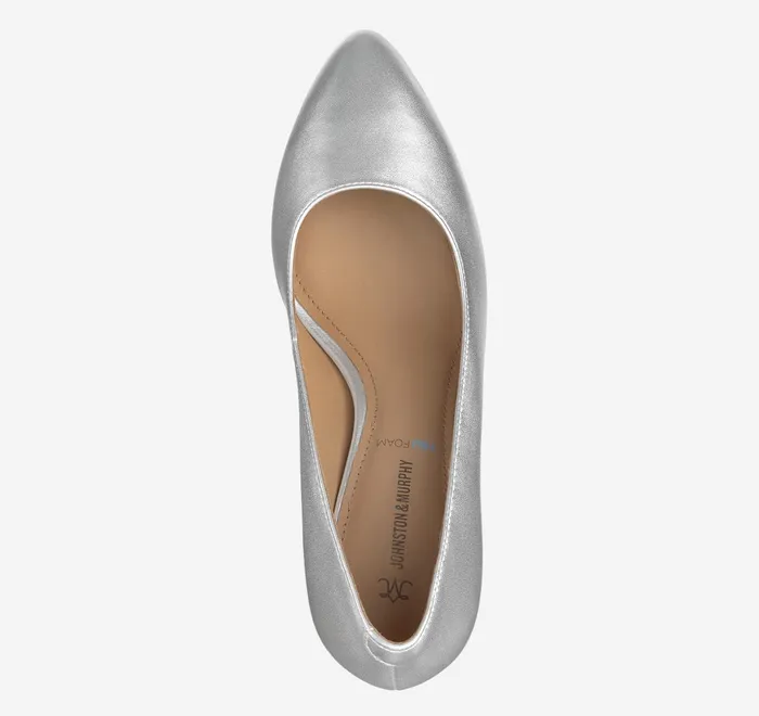 JohnstonandMurphy Heels and Platform Wedges Vicki Pump Silver Metallic Sheepskin 8211 Women JohnstonandMurphy Heels and Platform Wedges Vicki Pump Silver Metallic Sheepskin 8211 Women