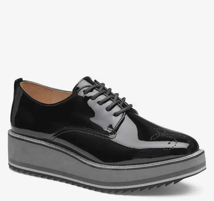 JohnstonandMurphy Mules and Loafers Gracelyn Brogue Oxford Black Patent Leather 8211 Women JohnstonandMurphy Mules and Loafers Gracelyn Brogue Oxford Black Patent Leather 8211 Women