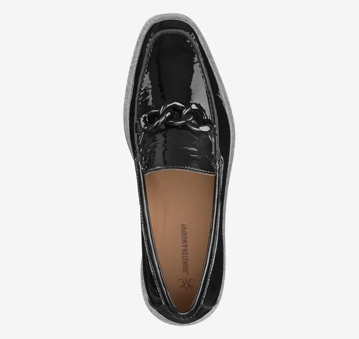JohnstonandMurphy Mules and Loafers Gracelyn Chain Loafer Black Patent Leather 8211 Women JohnstonandMurphy Mules and Loafers Gracelyn Chain Loafer Black Patent Leather 8211 Women