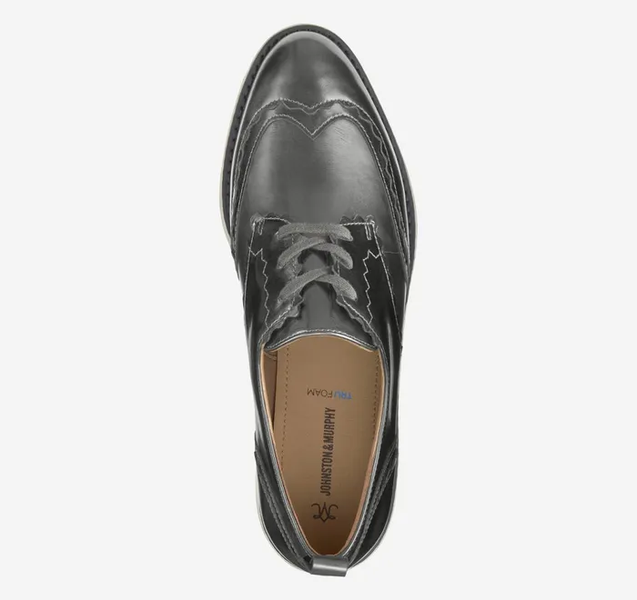 JohnstonandMurphy Mules and Loafers Mitzi Scalloped Wingtip Pewter Metallic Italian Sheepskin 8211 Women JohnstonandMurphy Mules and Loafers Mitzi Scalloped Wingtip Pewter Metallic Italian Sheepskin 8211 Women