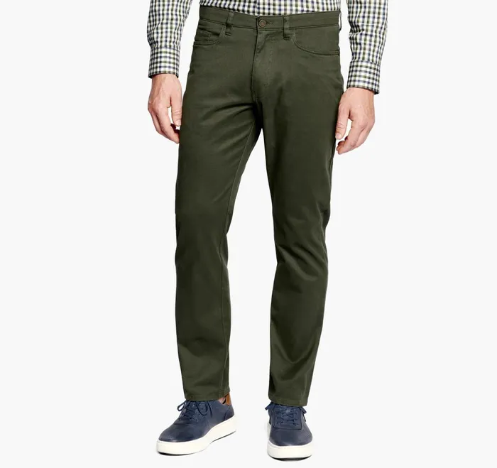 JohnstonandMurphy Pants and Jeans FivePocket Pants Dark Olive 8211 Men