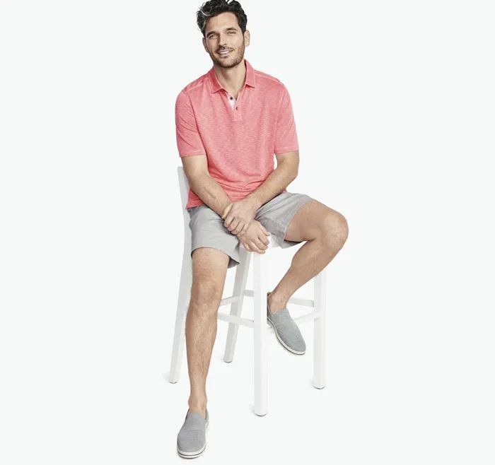 JohnstonandMurphy Polos and Tees Vintage Slub Polo Coral 8211 Men JohnstonandMurphy Polos and Tees Vintage Slub Polo Coral 8211 Men
