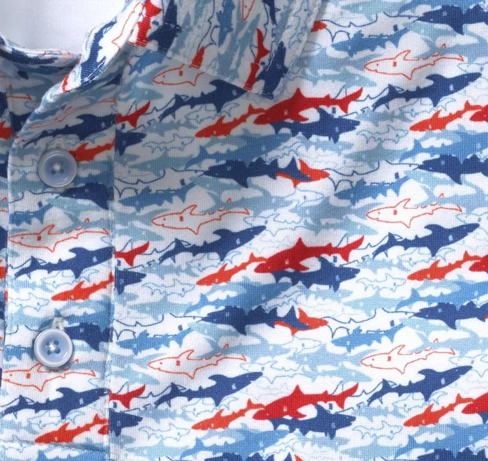 JohnstonandMurphy Polos and Tees Xc4 Performance Polo Bluered Shark 8211 Men JohnstonandMurphy Polos and Tees Xc4 Performance Polo Bluered Shark 8211 Men
