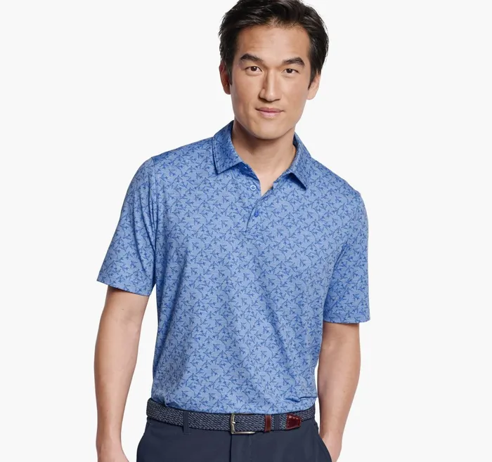 JohnstonandMurphy Polos and Tees Xc4 Performance Polo Blue Tonal Airplane 8211 Men JohnstonandMurphy Polos and Tees Xc4 Performance Polo Blue Tonal Airplane 8211 Men