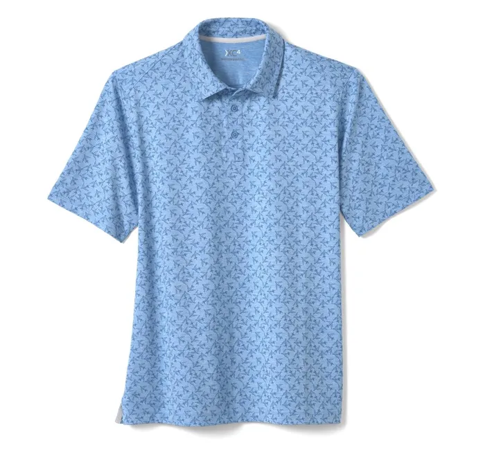 JohnstonandMurphy Polos and Tees Xc4 Performance Polo Blue Tonal Airplane 8211 Men JohnstonandMurphy Polos and Tees Xc4 Performance Polo Blue Tonal Airplane 8211 Men