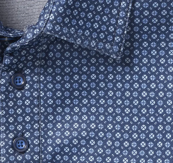 JohnstonandMurphy Polos and Tees Xc4 Performance Polo Navy Geo 8211 Men JohnstonandMurphy Polos and Tees Xc4 Performance Polo Navy Geo 8211 Men