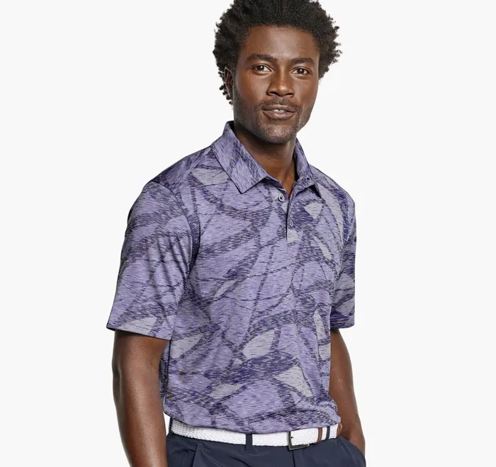 JohnstonandMurphy Polos and Tees Xc4 Performance Polo Purple Large Geo 8211 Men JohnstonandMurphy Polos and Tees Xc4 Performance Polo Purple Large Geo 8211 Men