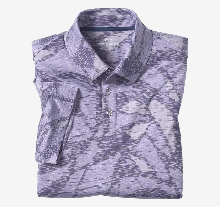 JohnstonandMurphy Polos and Tees Xc4 Performance Polo Purple Large Geo 8211 Men JohnstonandMurphy Polos and Tees Xc4 Performance Polo Purple Large Geo 8211 Men
