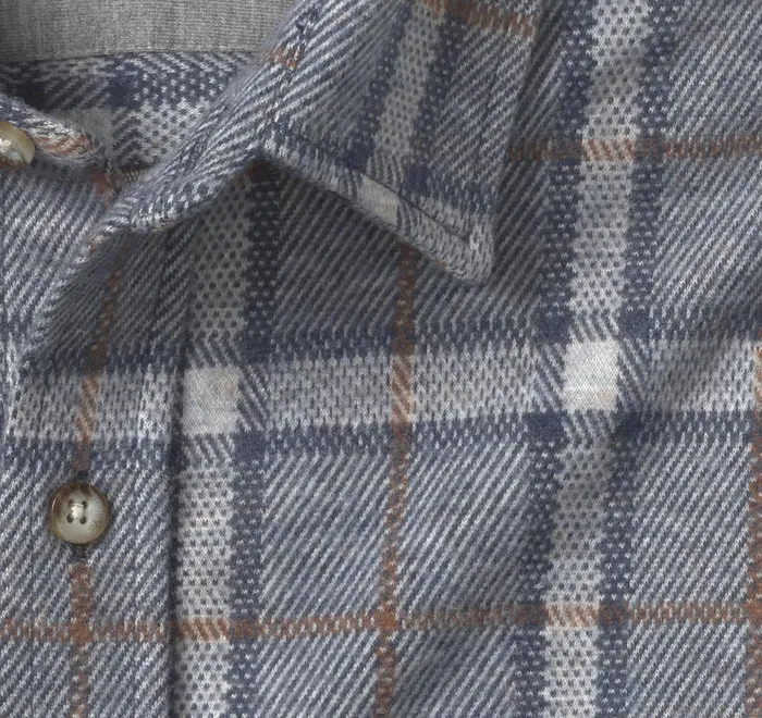 JohnstonandMurphy Shirts Brushed ButtonFront Knit Blue Windowpane Plaid 8211 Men JohnstonandMurphy Shirts Brushed ButtonFront Knit Blue Windowpane Plaid 8211 Men