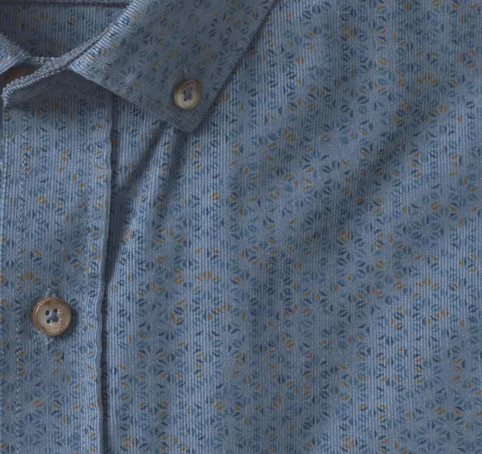 JohnstonandMurphy Shirts Corduroy Shirt Blue Overdyed Print 8211 Men JohnstonandMurphy Shirts Corduroy Shirt Blue Overdyed Print 8211 Men