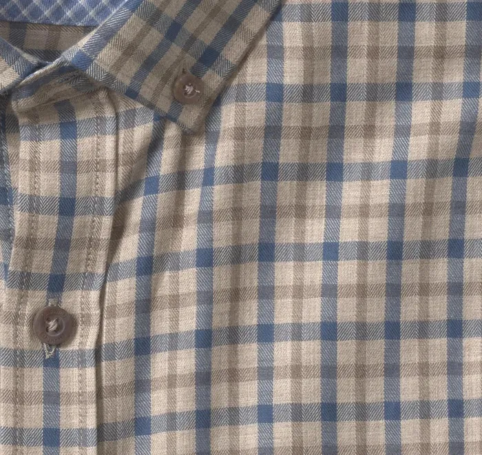 JohnstonandMurphy Shirts Heathered Shirt Brown Melange Twotone Grid 8211 Men JohnstonandMurphy Shirts Heathered Shirt Brown Melange Twotone Grid 8211 Men