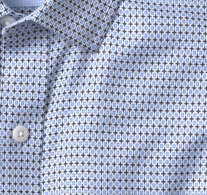 JohnstonandMurphy Shirts NonIron Dress Shirt Blue Outlined Squares 8211 Men JohnstonandMurphy Shirts NonIron Dress Shirt Blue Outlined Squares 8211 Men