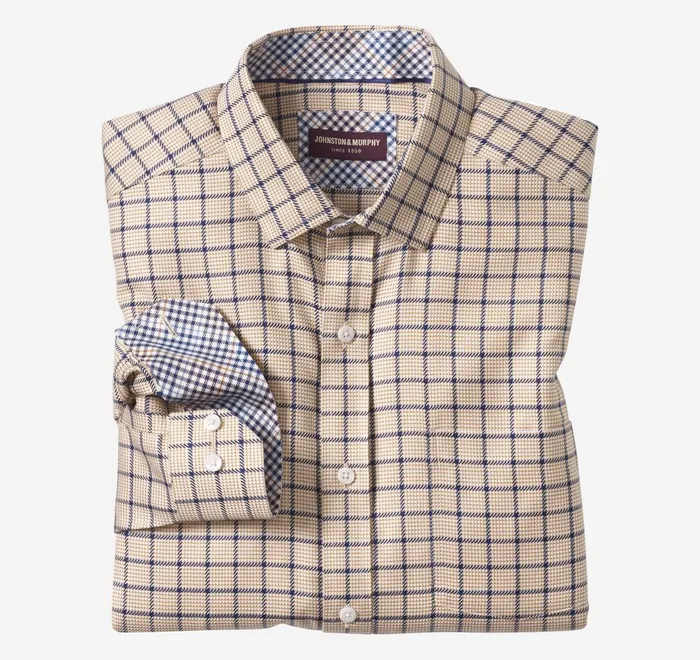 JohnstonandMurphy Shirts NonIron Dress Shirt Rust Angled Neat Windowpane 8211 Men JohnstonandMurphy Shirts NonIron Dress Shirt Rust Angled Neat Windowpane 8211 Men