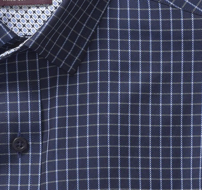 JohnstonandMurphy Shirts Premium Cotton Shirts Navy Twill Windowpane 8211 Men JohnstonandMurphy Shirts Premium Cotton Shirts Navy Twill Windowpane 8211 Men