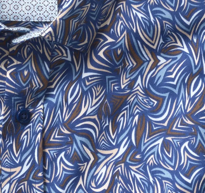 JohnstonandMurphy Shirts Printed Cotton Shirt Bluebrown Abstract Angles 8211 Men JohnstonandMurphy Shirts Printed Cotton Shirt Bluebrown Abstract Angles 8211 Men
