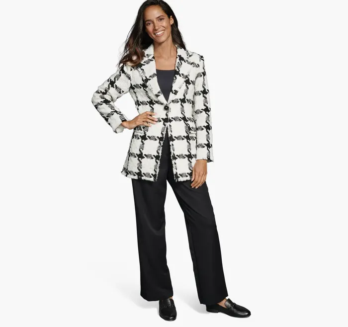 JohnstonandMurphy Shirts Sweaters and Blazers Large Houndstooth Tweed Blazer Whiteblack 8211 Women JohnstonandMurphy Shirts Sweaters and Blazers Large Houndstooth Tweed Blazer Whiteblack 8211 Women