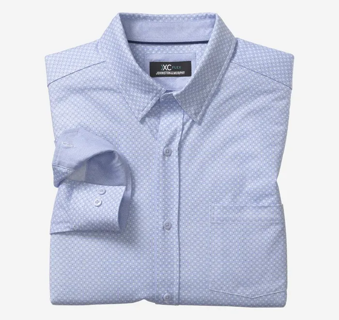 JohnstonandMurphy Shirts Xc Flex Stretch LongSleeve Shirt Light Blue Circle 8211 Men JohnstonandMurphy Shirts Xc Flex Stretch LongSleeve Shirt Light Blue Circle 8211 Men