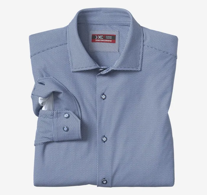 JohnstonandMurphy Shirts Xc4 LongSleeve Print Knit Shirt Navy Basketweave 8211 Men JohnstonandMurphy Shirts Xc4 LongSleeve Print Knit Shirt Navy Basketweave 8211 Men