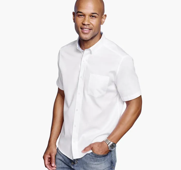 JohnstonandMurphy ShortSleeve Shirts Textured Cotton ShortSleeve Shirt White Solid 8211 Men JohnstonandMurphy ShortSleeve Shirts Textured Cotton ShortSleeve Shirt White Solid 8211 Men