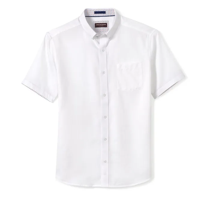 JohnstonandMurphy ShortSleeve Shirts Textured Cotton ShortSleeve Shirt White Solid 8211 Men JohnstonandMurphy ShortSleeve Shirts Textured Cotton ShortSleeve Shirt White Solid 8211 Men