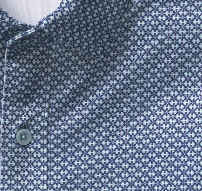 JohnstonandMurphy ShortSleeve Shirts Xc4 Performance Shirt Navymint Linked Flower 8211 Men JohnstonandMurphy ShortSleeve Shirts Xc4 Performance Shirt Navymint Linked Flower 8211 Men
