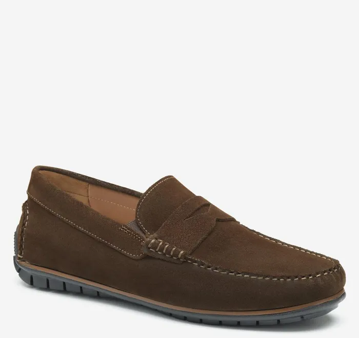 JohnstonandMurphy SlipOns and Loafers Cort 20 Penny Dark Brown Waxed English Suede 8211 Men JohnstonandMurphy SlipOns and Loafers Cort 20 Penny Dark Brown Waxed English Suede 8211 Men