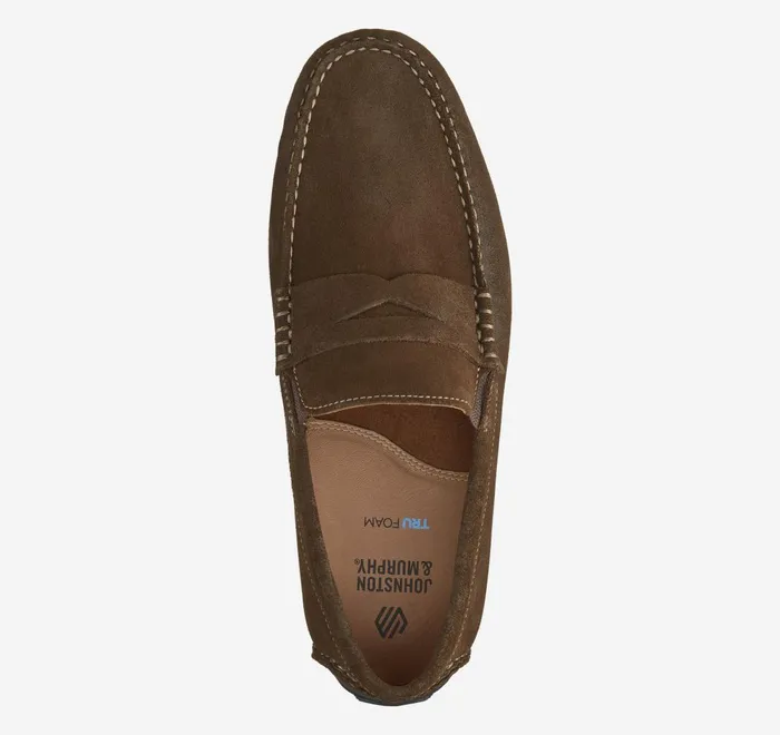 JohnstonandMurphy SlipOns and Loafers Cort 20 Penny Dark Brown Waxed English Suede 8211 Men JohnstonandMurphy SlipOns and Loafers Cort 20 Penny Dark Brown Waxed English Suede 8211 Men