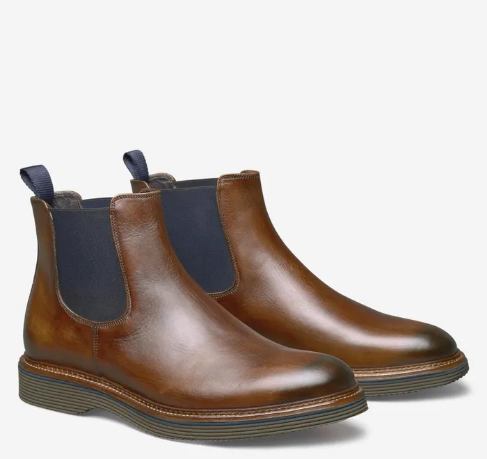 JohnstonandMurphy SlipOns and Loafers Jenson Chelsea Boot Brown Handstained Calfskin 8211 Men JohnstonandMurphy SlipOns and Loafers Jenson Chelsea Boot Brown Handstained Calfskin 8211 Men