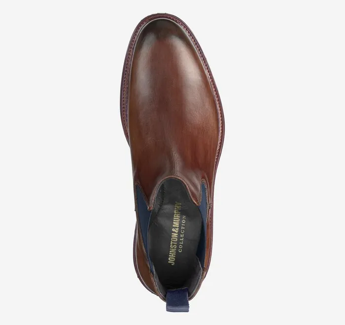 JohnstonandMurphy SlipOns and Loafers Jenson Chelsea Boot Brown Handstained Calfskin 8211 Men JohnstonandMurphy SlipOns and Loafers Jenson Chelsea Boot Brown Handstained Calfskin 8211 Men