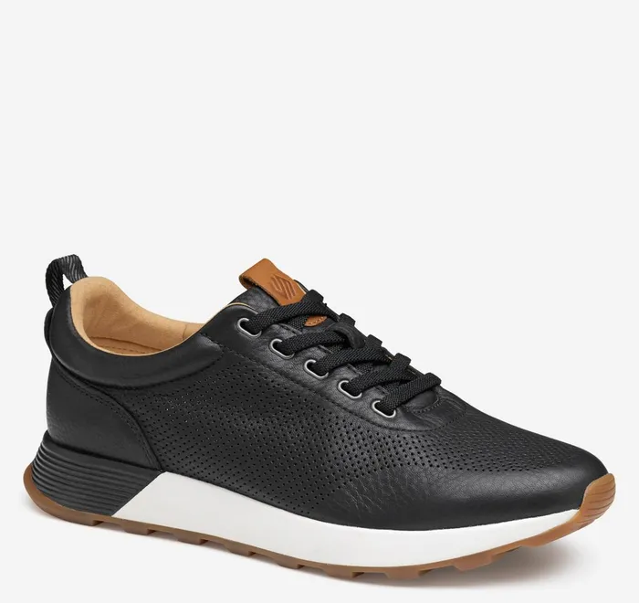 JohnstonandMurphy SlipOns and Loafers Kinnon Perfed Jogger Black Full Grain 8211 Men JohnstonandMurphy SlipOns and Loafers Kinnon Perfed Jogger Black Full Grain 8211 Men