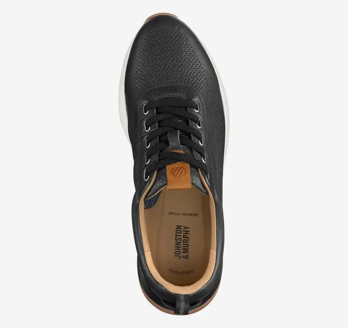 JohnstonandMurphy SlipOns and Loafers Kinnon Perfed Jogger Black Full Grain 8211 Men JohnstonandMurphy SlipOns and Loafers Kinnon Perfed Jogger Black Full Grain 8211 Men
