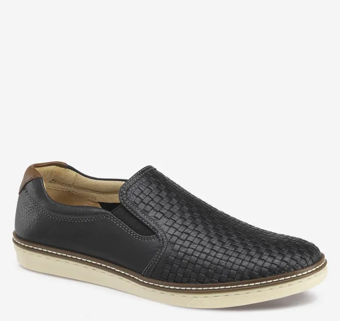 JohnstonandMurphy SlipOns and Loafers Mcguffey Woven SlipOn Black Full Grain Leather 8211 Men JohnstonandMurphy SlipOns and Loafers Mcguffey Woven SlipOn Black Full Grain Leather 8211 Men
