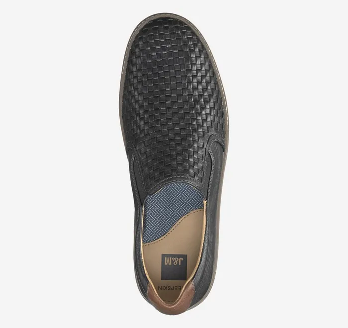 JohnstonandMurphy SlipOns and Loafers Mcguffey Woven SlipOn Black Full Grain Leather 8211 Men JohnstonandMurphy SlipOns and Loafers Mcguffey Woven SlipOn Black Full Grain Leather 8211 Men